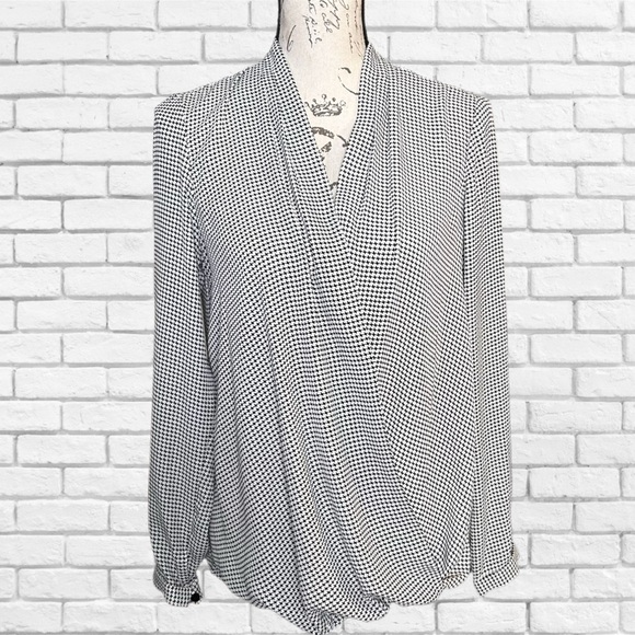 Adrianna Papell Gray Wrap Blouse with Long Sleeves - Picture 1 of 5